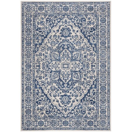 Safavieh 2 x 18 ft. Brentwood Power Loomed Rectangle Area Rug Navy & Light Grey BNT832M-218
